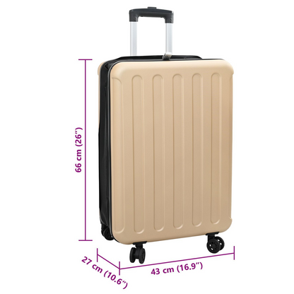 vidaXL Suitcase Folding Champagne 43 x 27 x 66 cm ABS Plastic