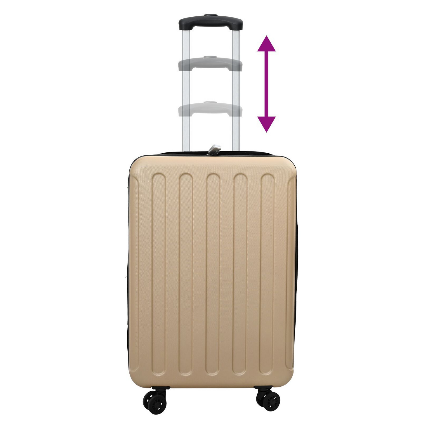 vidaXL Suitcase Folding - Champagne 34 x 23 x 55.5 cm - Durable ABS Plastic, Modern & Travel-Friendly