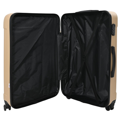 vidaXL Suitcase with Lock 3 pcs Champagne 50 x 31 x 78 cm ABS Plastic