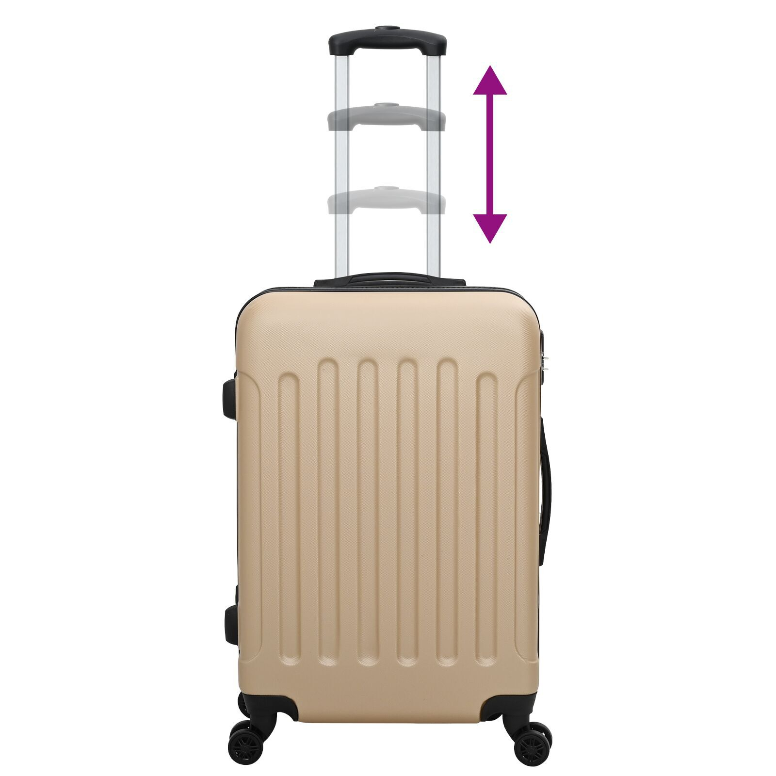 vidaXL Suitcase with Lock 3 pcs Champagne 50 x 31 x 78 cm ABS Plastic