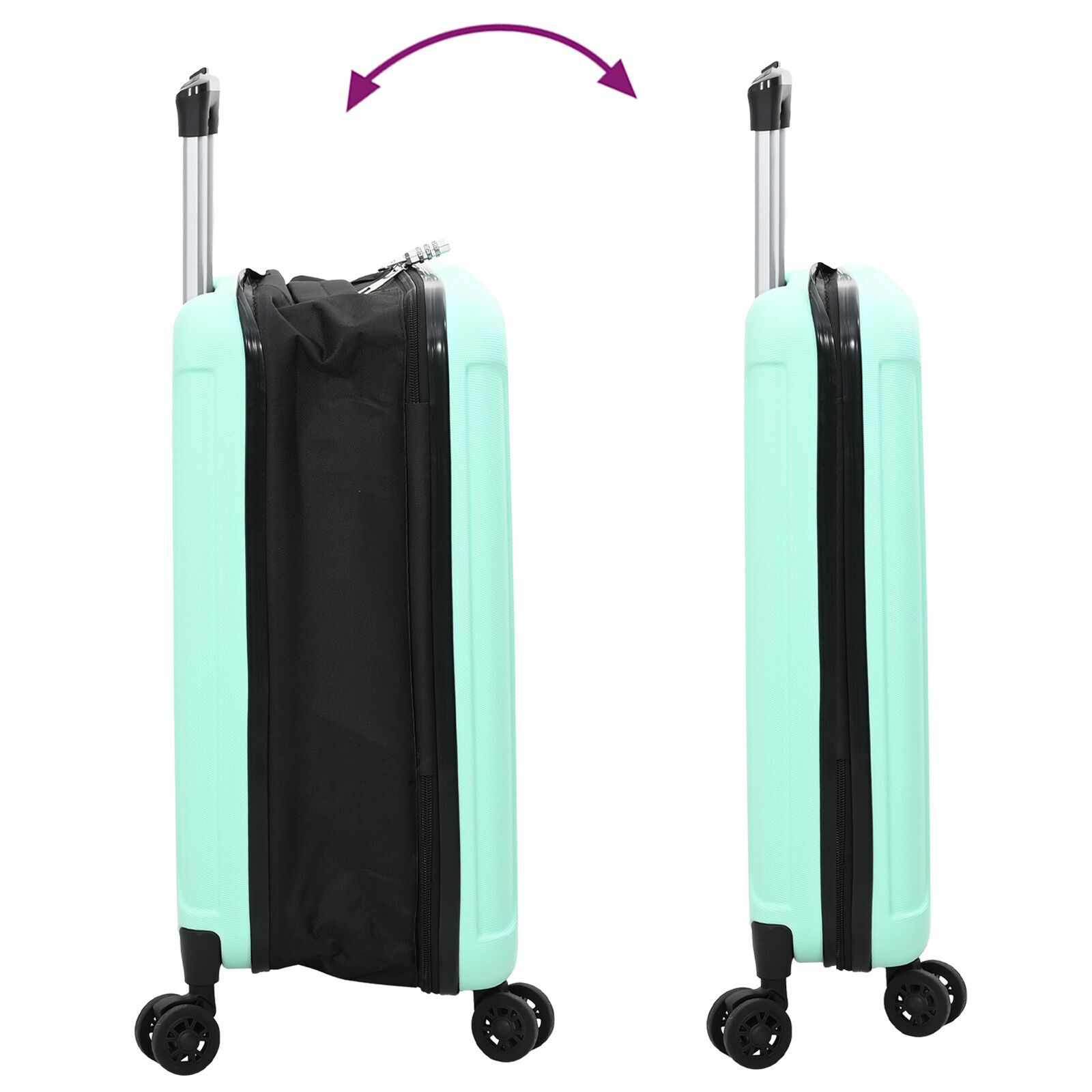 vidaXL Suitcase Folding Mint green 43 x 27 x 66 cm ABS Plastic