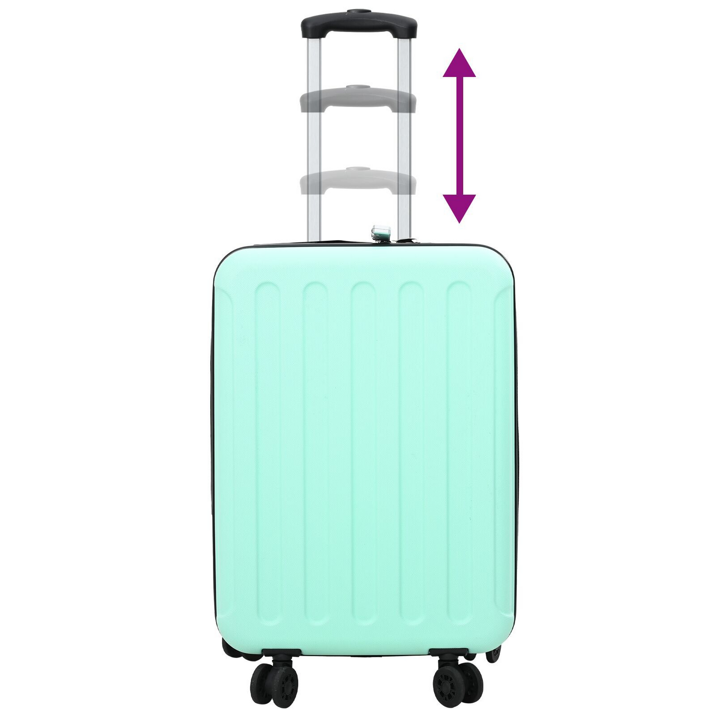 vidaXL Suitcase Folding Mint Green - Durable 34 x 23 x 55.5 cm ABS Plastic Travel Luggage