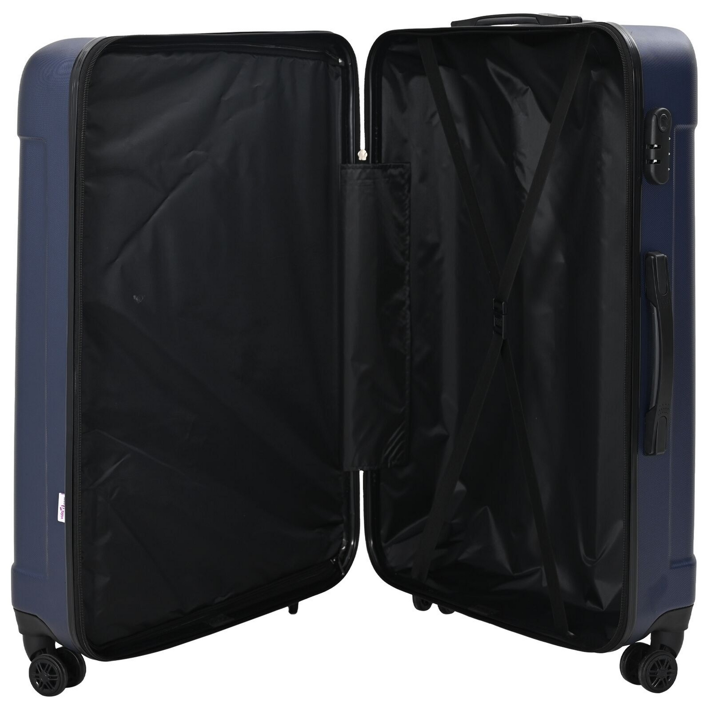 vidaXL Suitcase with Lock 3 pcs Dark Blue 50 x 31 x 78 cm ABS Plastic