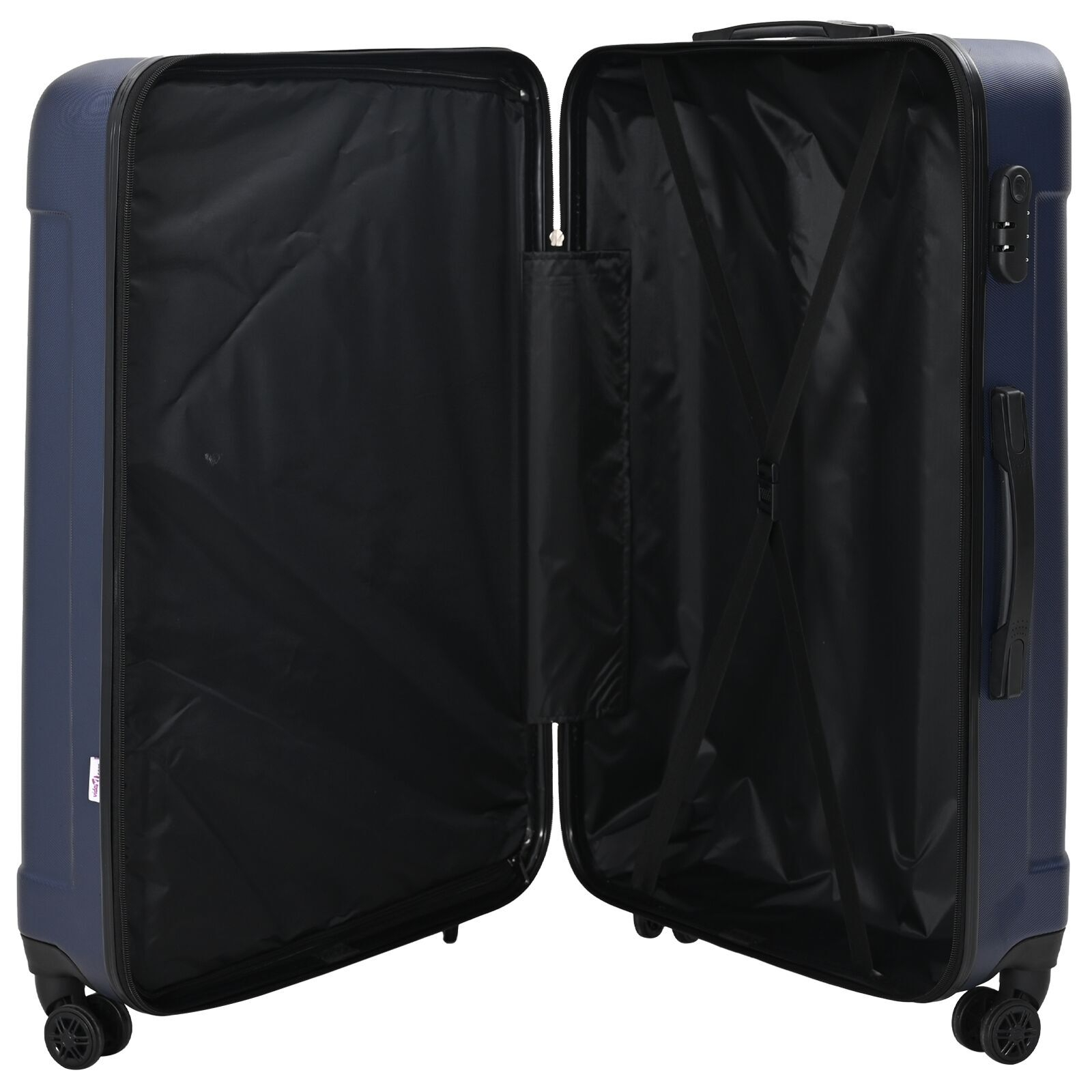 vidaXL Suitcase with Lock 3 pcs Dark Blue 50 x 31 x 78 cm ABS Plastic