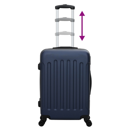vidaXL Suitcase with Lock 3 pcs Dark Blue 50 x 31 x 78 cm ABS Plastic