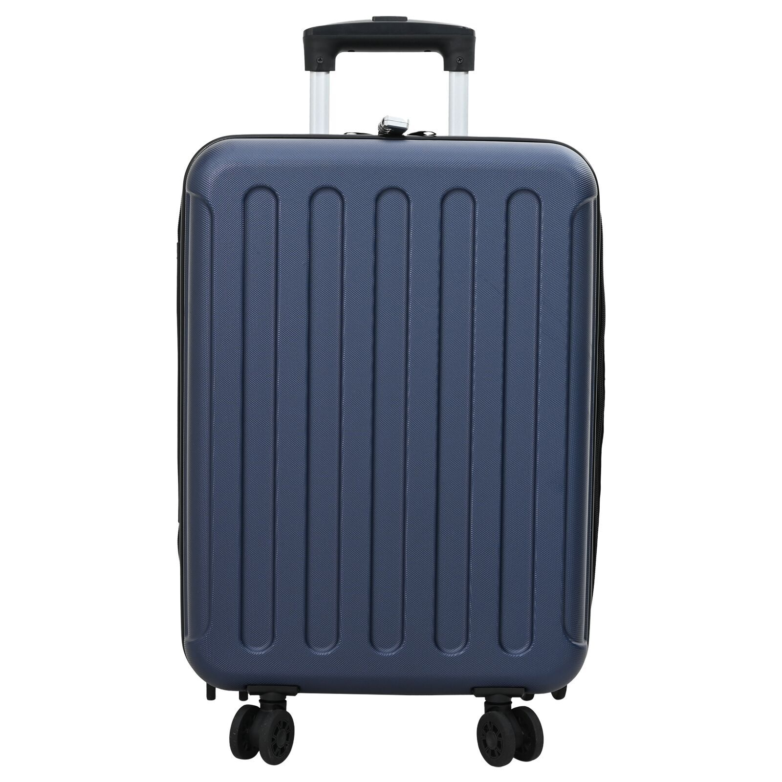 vidaXL Dark Blue Suitcase Folding 34 x 23 x 55.5 cm | ABS Plastic Travel Luggage