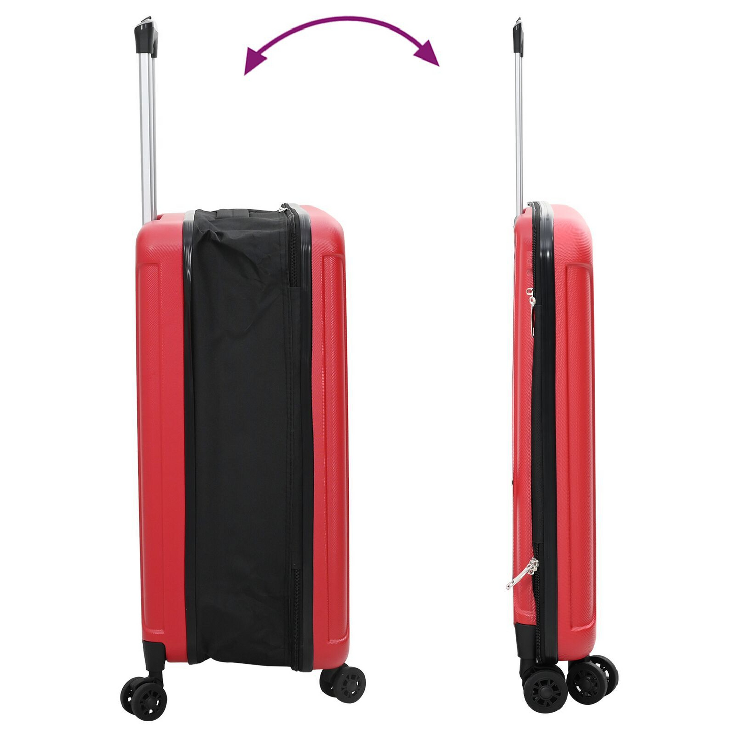 vidaXL Suitcase Folding with Lock Red 43 x 27 x 66 cm ABS Plastic