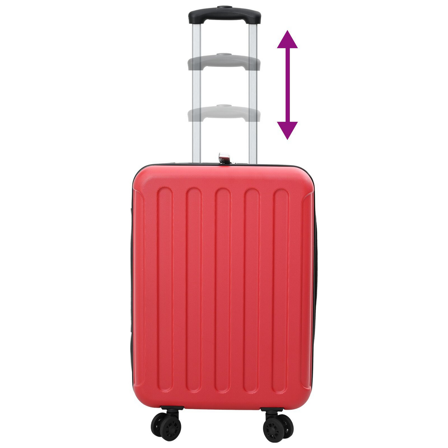 vidaXL Red ABS Plastic Suitcase with Lock - 34x23x55.5 cm
