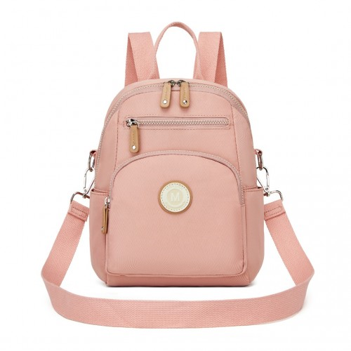 Miss Lulu 3-in-1 Convertible Backpack - Versatile Backpack, Shoulder, or Crossbody Bag - Pink