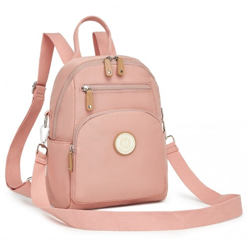 Miss Lulu 3-in-1 Convertible Backpack - Versatile Backpack, Shoulder, or Crossbody Bag - Pink