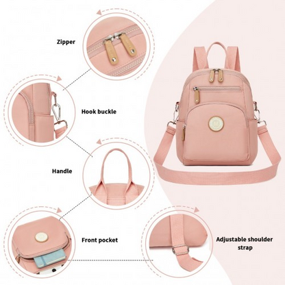 Miss Lulu 3-in-1 Convertible Backpack - Versatile Backpack, Shoulder, or Crossbody Bag - Pink