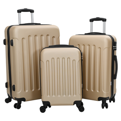 vidaXL Suitcase with Lock 3 pcs Champagne 50 x 31 x 78 cm ABS Plastic