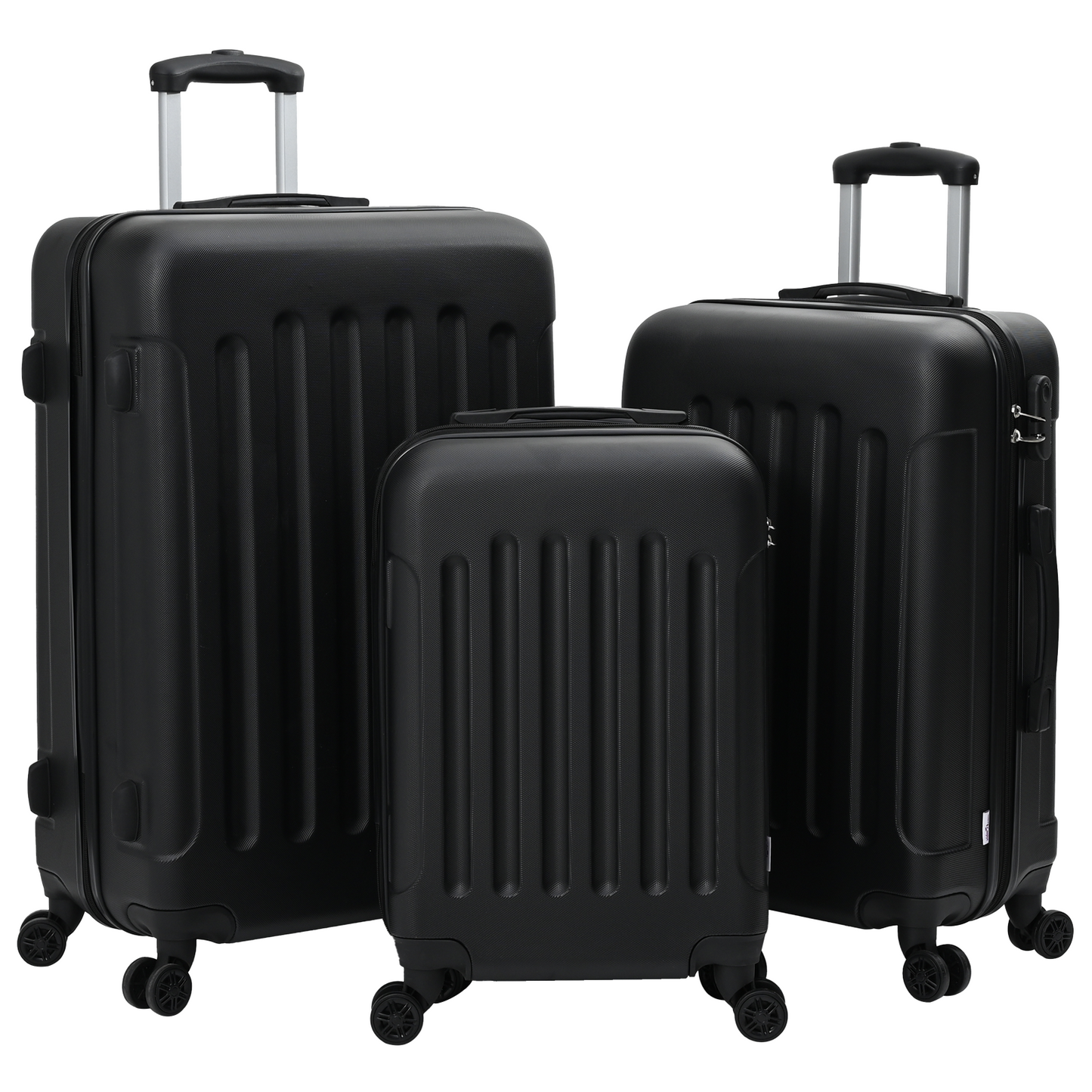 vidaXL Suitcase with Lock 3 pcs Black 50 x 31 x 78 cm ABS Plastic