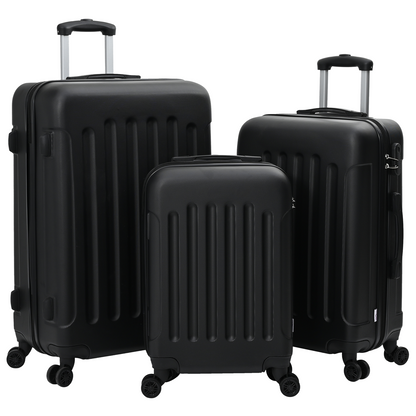vidaXL Suitcase with Lock 3 pcs Black 50 x 31 x 78 cm ABS Plastic