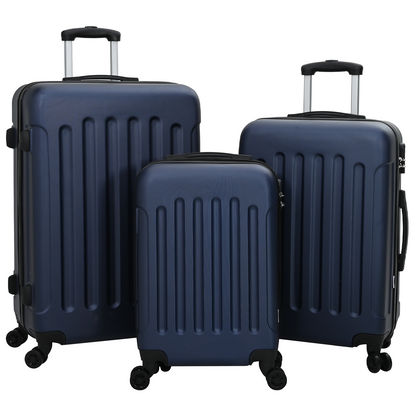 vidaXL Suitcase with Lock 3 pcs Dark Blue 50 x 31 x 78 cm ABS Plastic