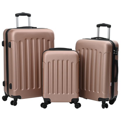 vidaXL Suitcase with Lock 3 pcs Rose Gold 50 x 31 x 78 cm ABS Plastic
