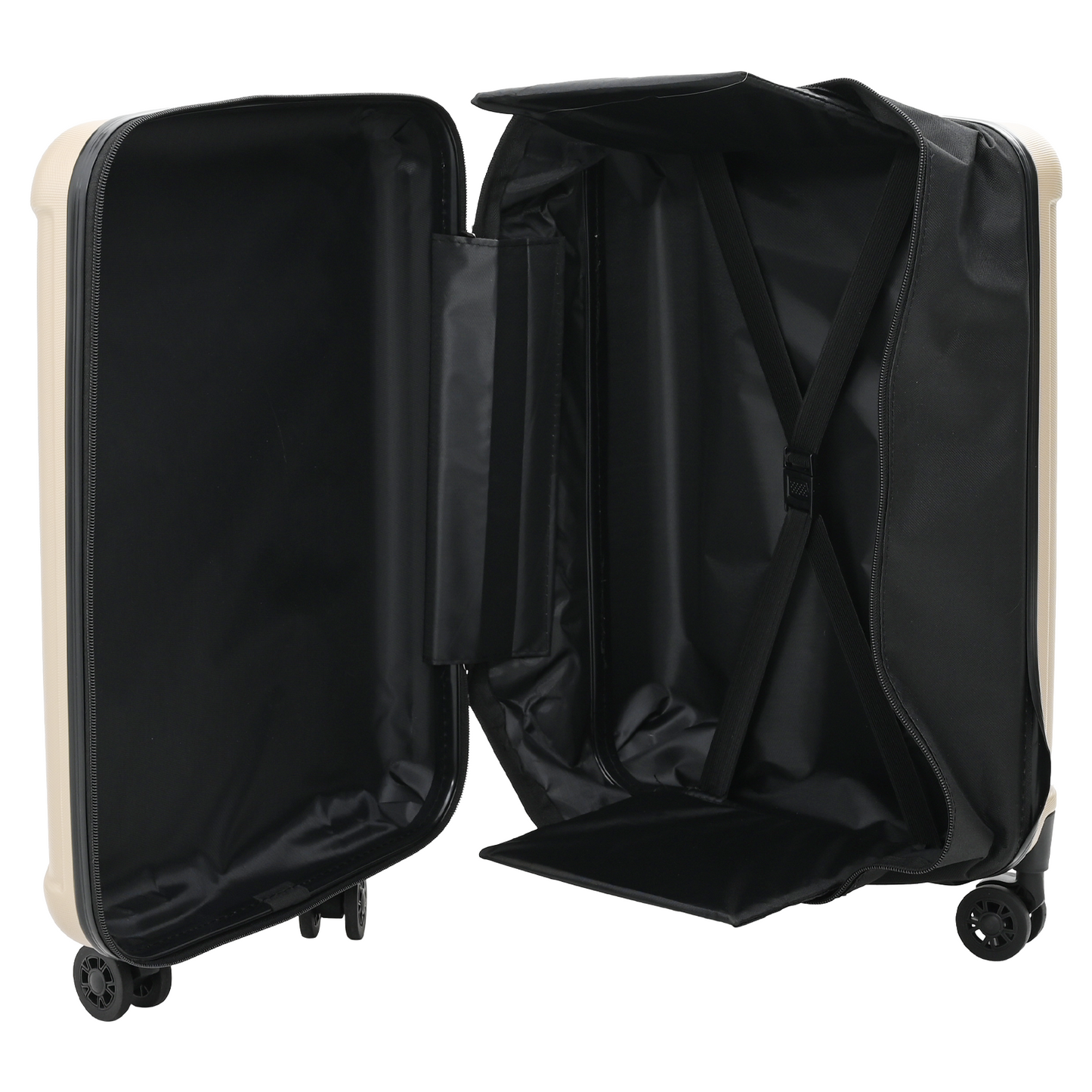 vidaXL Suitcase Folding Champagne 50 x 30 x 76 cm ABS Plastic