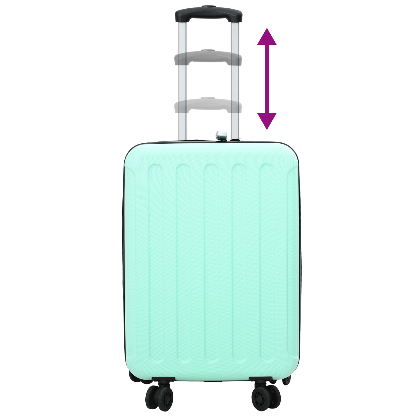 vidaXL Suitcase Folding Mint Green - Durable 34 x 23 x 55.5 cm ABS Plastic Travel Luggage