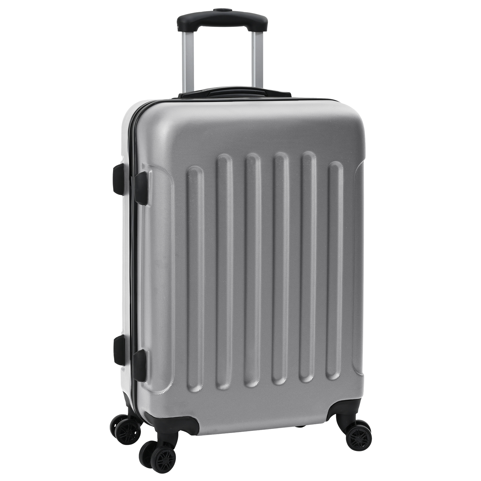 vidaXL Suitcase with Lock 3 pcs Silver 50 x 31 x 78 cm ABS Plastic