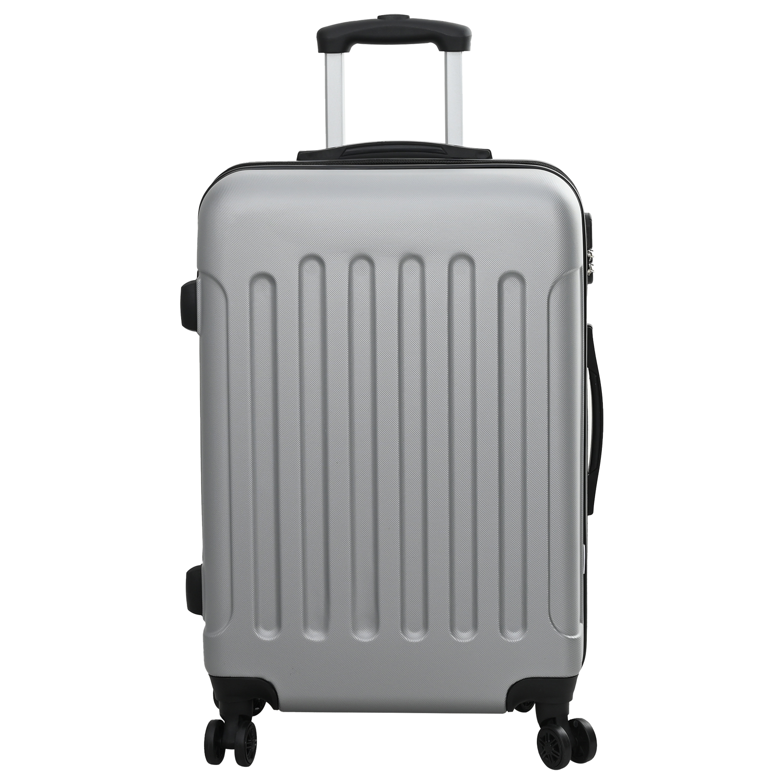 vidaXL Suitcase with Lock 3 pcs Silver 50 x 31 x 78 cm ABS Plastic
