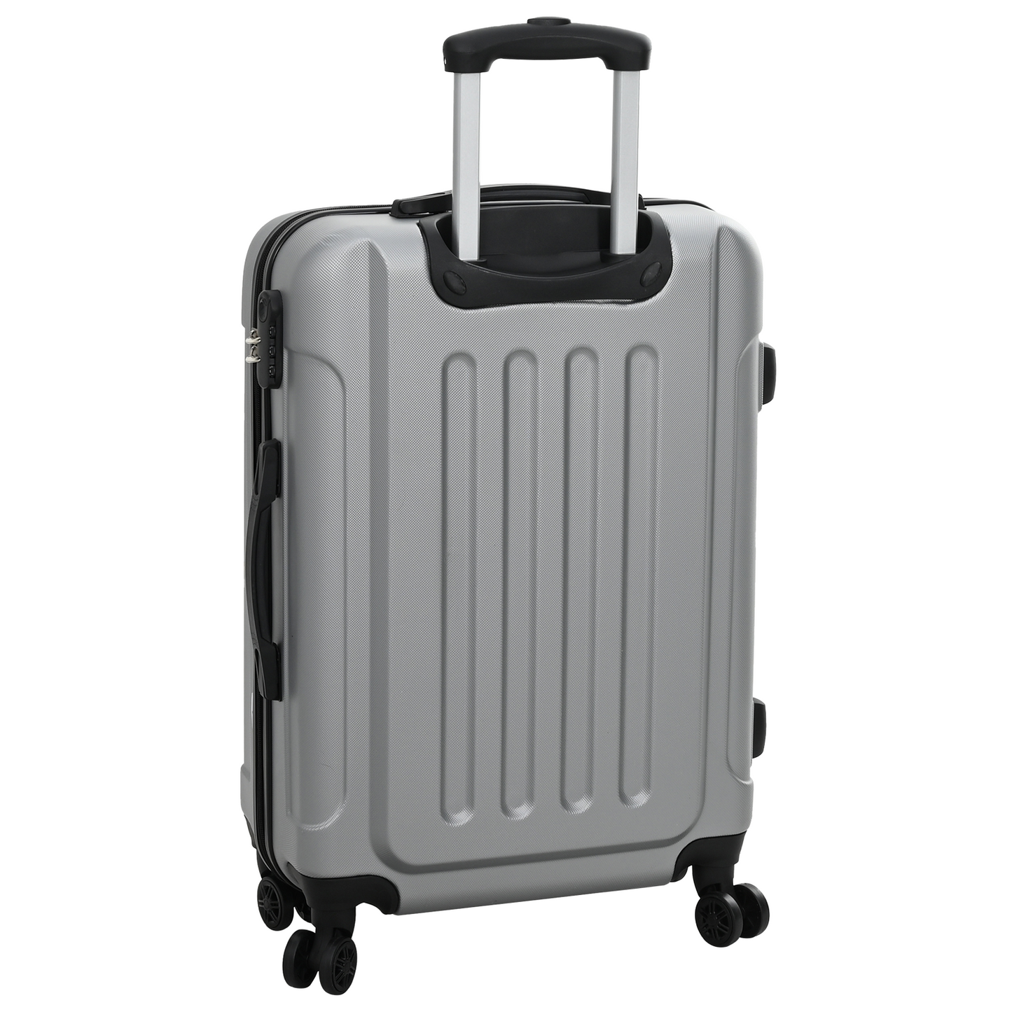 vidaXL Suitcase with Lock 3 pcs Silver 50 x 31 x 78 cm ABS Plastic