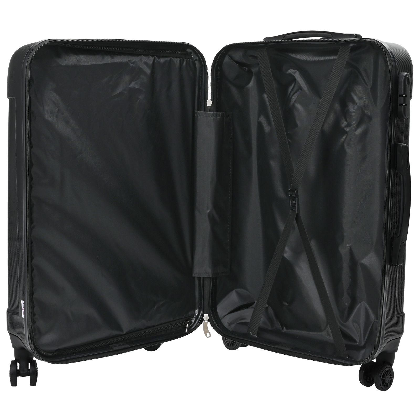 vidaXL Suitcase with Lock 3 pcs Black 50 x 31 x 78 cm ABS Plastic