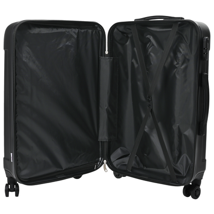 vidaXL Suitcase with Lock 3 pcs Black 50 x 31 x 78 cm ABS Plastic