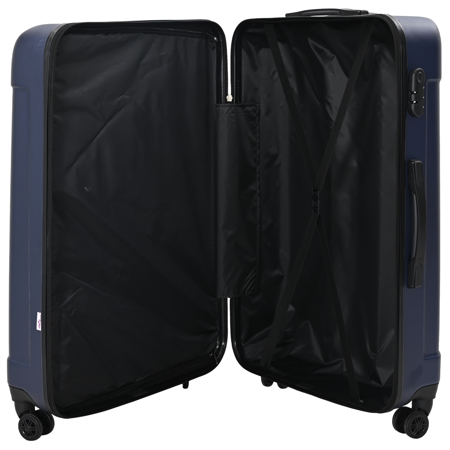vidaXL Suitcase with Lock 3 pcs Dark Blue 50 x 31 x 78 cm ABS Plastic