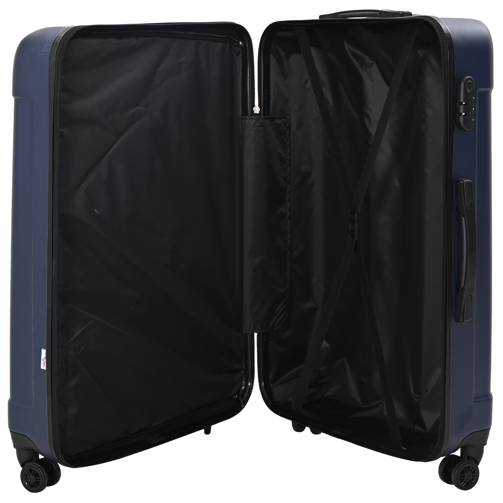 vidaXL Suitcase with Lock 3 pcs Dark Blue 50 x 31 x 78 cm ABS Plastic
