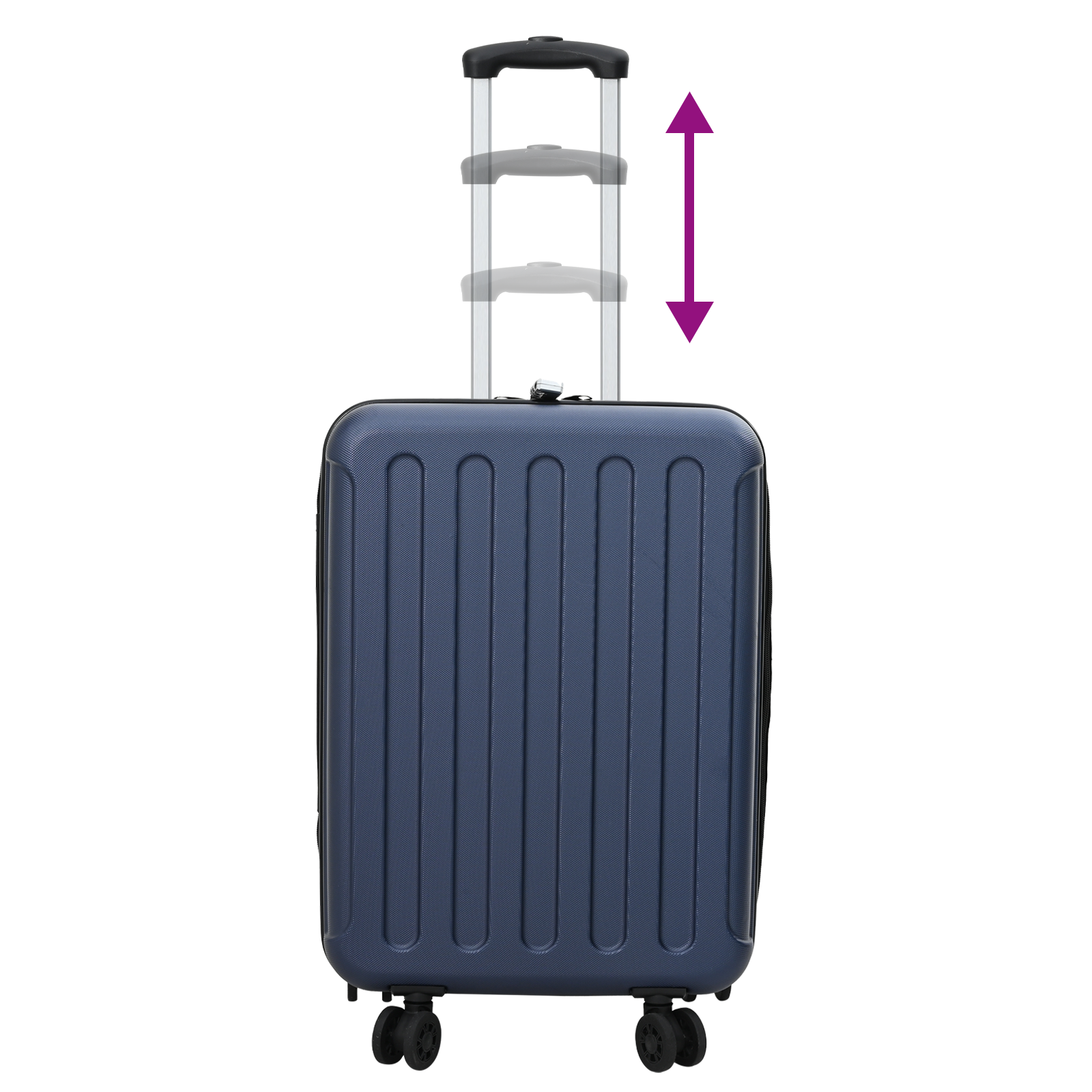 vidaXL Dark Blue Suitcase Folding 34 x 23 x 55.5 cm | ABS Plastic Travel Luggage