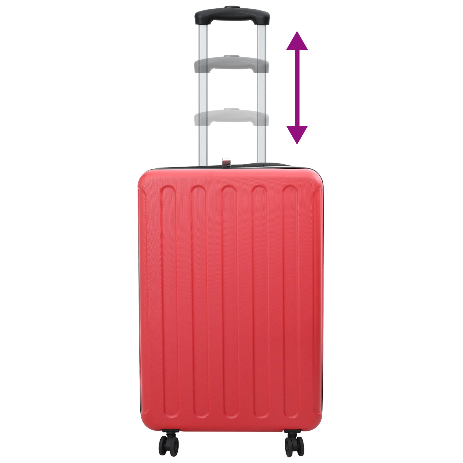 vidaXL Suitcase Folding with Lock Red 50 x 30 x 76 cm ABS Plastic