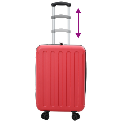 vidaXL Suitcase Folding with Lock Red 43 x 27 x 66 cm ABS Plastic