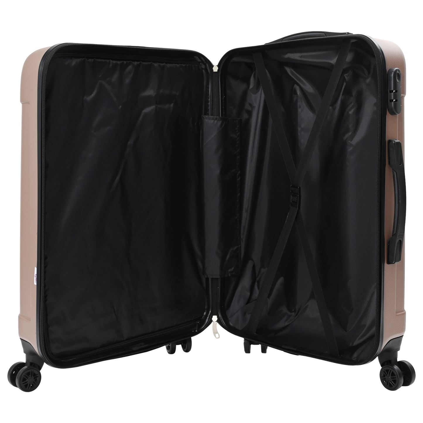 vidaXL Suitcase with Lock 3 pcs Rose Gold 50 x 31 x 78 cm ABS Plastic