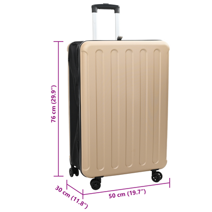 vidaXL Suitcase Folding Champagne 50 x 30 x 76 cm ABS Plastic