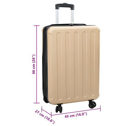 vidaXL Suitcase Folding Champagne 43 x 27 x 66 cm ABS Plastic