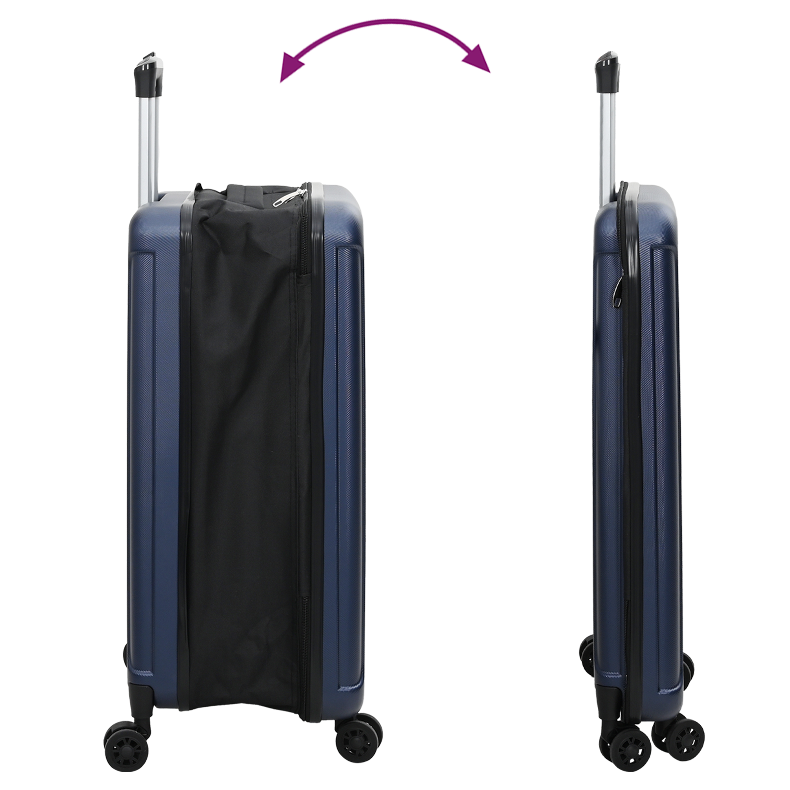 vidaXL Suitcase Folding Dark blue 50 x 30 x 76 cm ABS Plastic