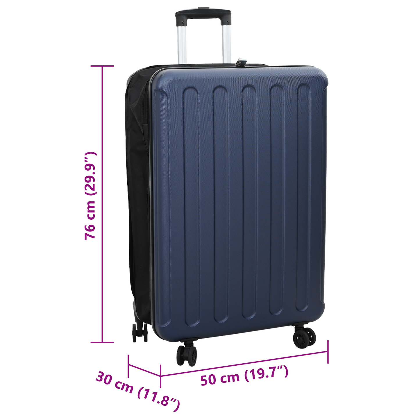vidaXL Suitcase Folding Dark blue 50 x 30 x 76 cm ABS Plastic