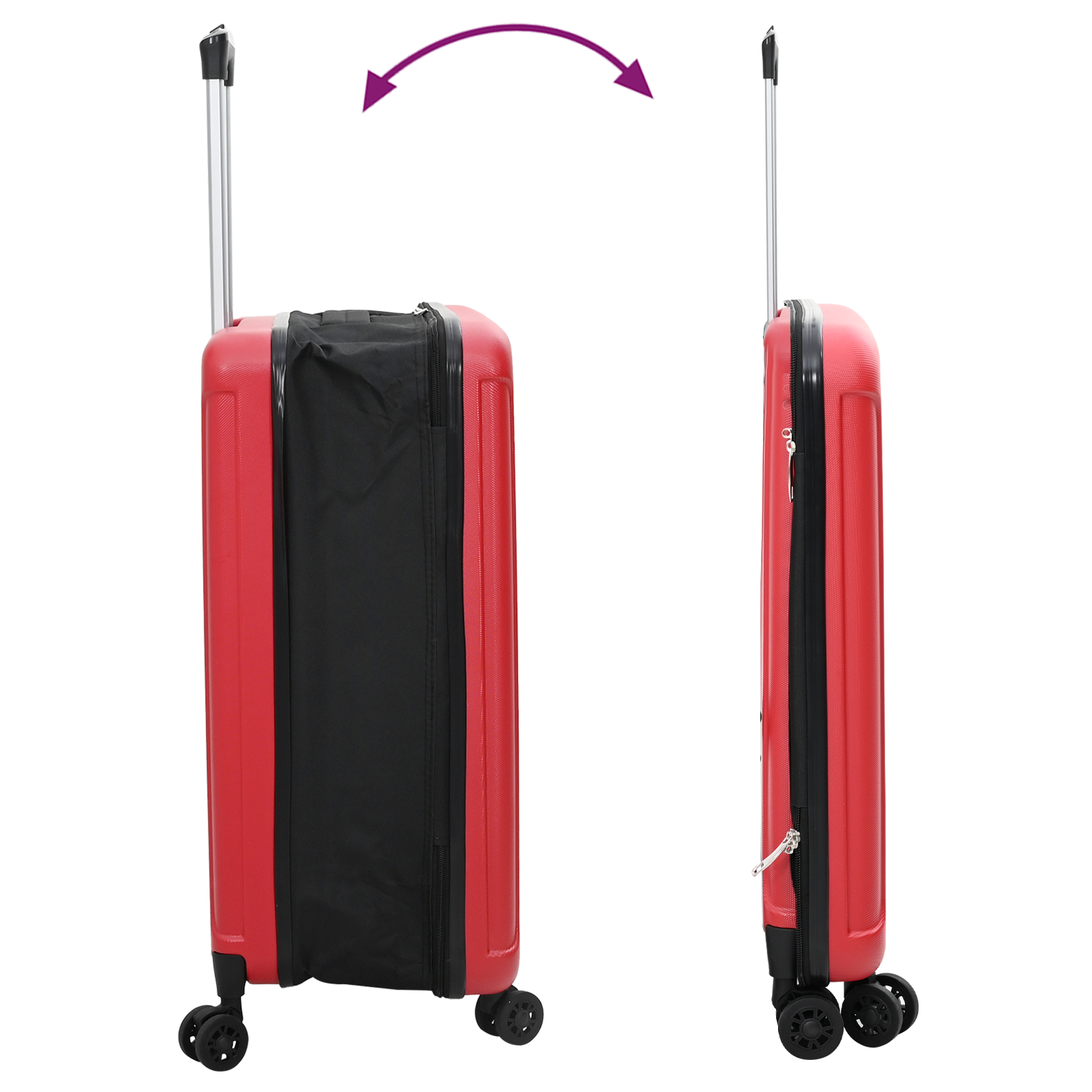 vidaXL Suitcase Folding with Lock Red 43 x 27 x 66 cm ABS Plastic