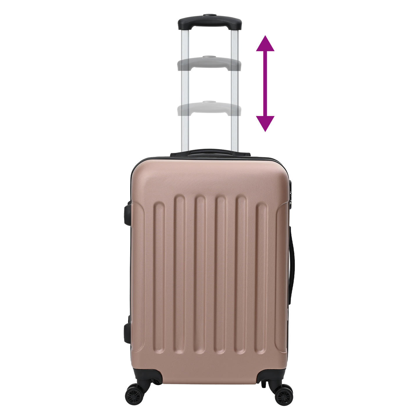 vidaXL Suitcase with Lock 3 pcs Rose Gold 50 x 31 x 78 cm ABS Plastic