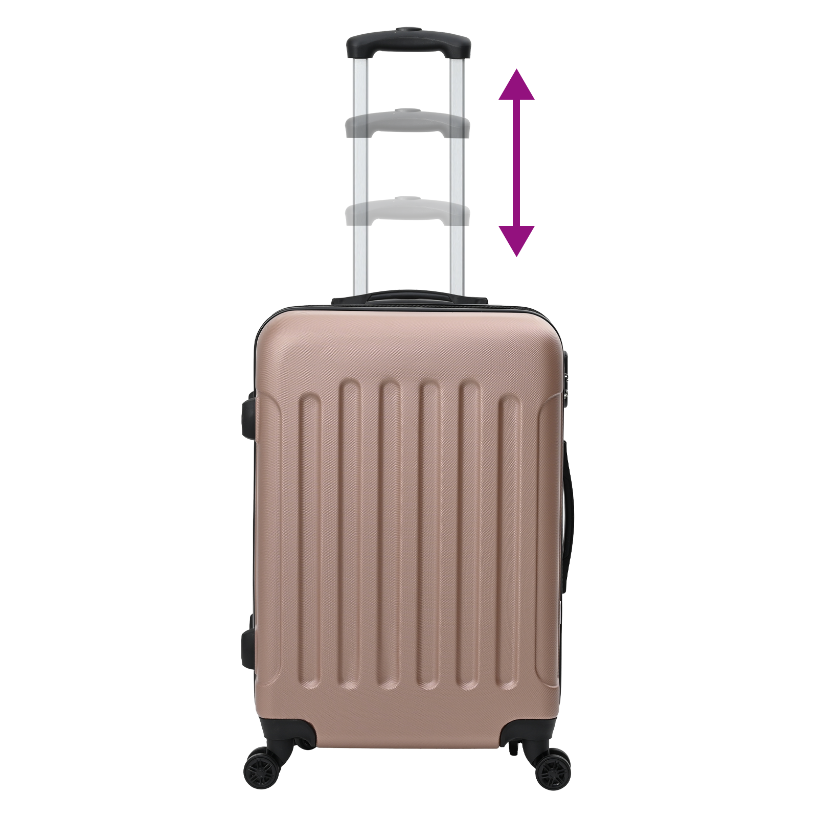 vidaXL Suitcase with Lock 3 pcs Rose Gold 50 x 31 x 78 cm ABS Plastic