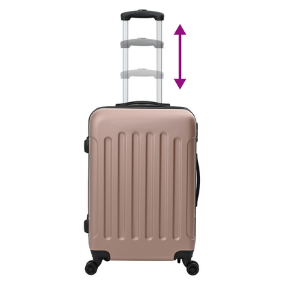 vidaXL Suitcase with Lock 3 pcs Rose Gold 50 x 31 x 78 cm ABS Plastic