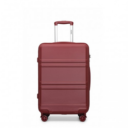 Kono ABS 24 Inch Sculpted Horizontal Design Suitcase - Burgundy