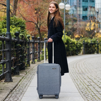 Kono 20 Inch Cabin Size Minimalist Hard Shell ABS+PC Carry-On Suitcase with TSA Lock & 360° Spinner Wheels - Denim Blue
