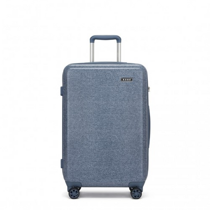 Kono 24 Inch Minimalist Denim Blue Hard Shell Check-In Suitcase with TSA Lock & 360° Spinner Wheels