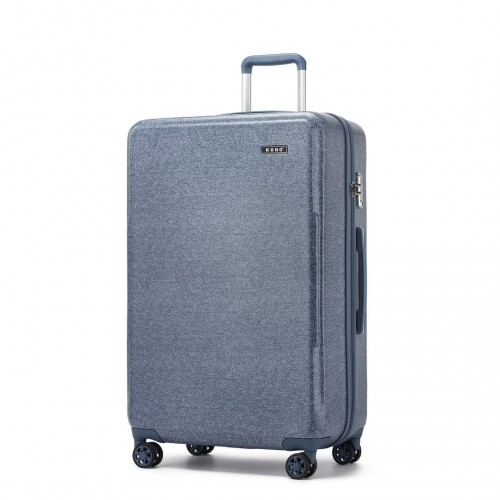 Kono 28 Inch Minimalist Hard Shell Check-In Suitcase with TSA Lock & 360° Spinner Wheels - Denim Blue