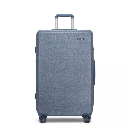 Kono 28 Inch Minimalist Hard Shell Check-In Suitcase with TSA Lock & 360° Spinner Wheels - Denim Blue