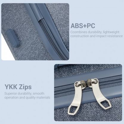 Kono 28 Inch Minimalist Hard Shell Check-In Suitcase with TSA Lock & 360° Spinner Wheels - Denim Blue