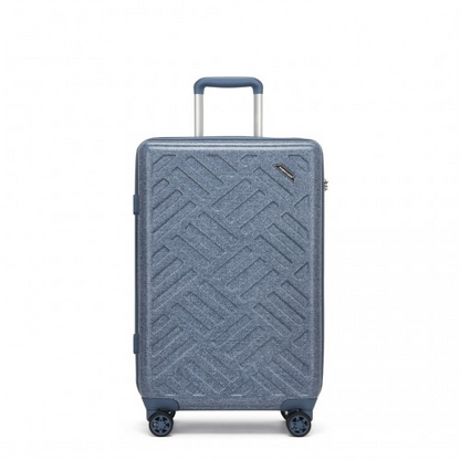 Supercase 24 Inch Geometric Pattern Hard Shell Check-In Suitcase with TSA Lock - Denim Blue