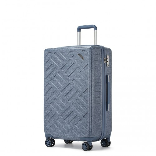 Supercase 24 Inch Geometric Pattern Hard Shell Check-In Suitcase with TSA Lock - Denim Blue