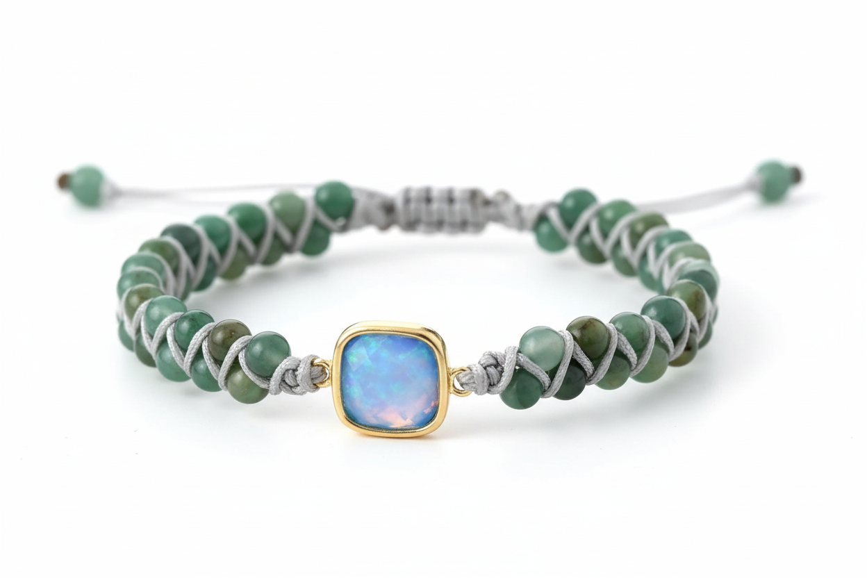 Jade Opal Charm Bracelet